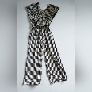 Old Navy Monochrome Striped Jumpsuit